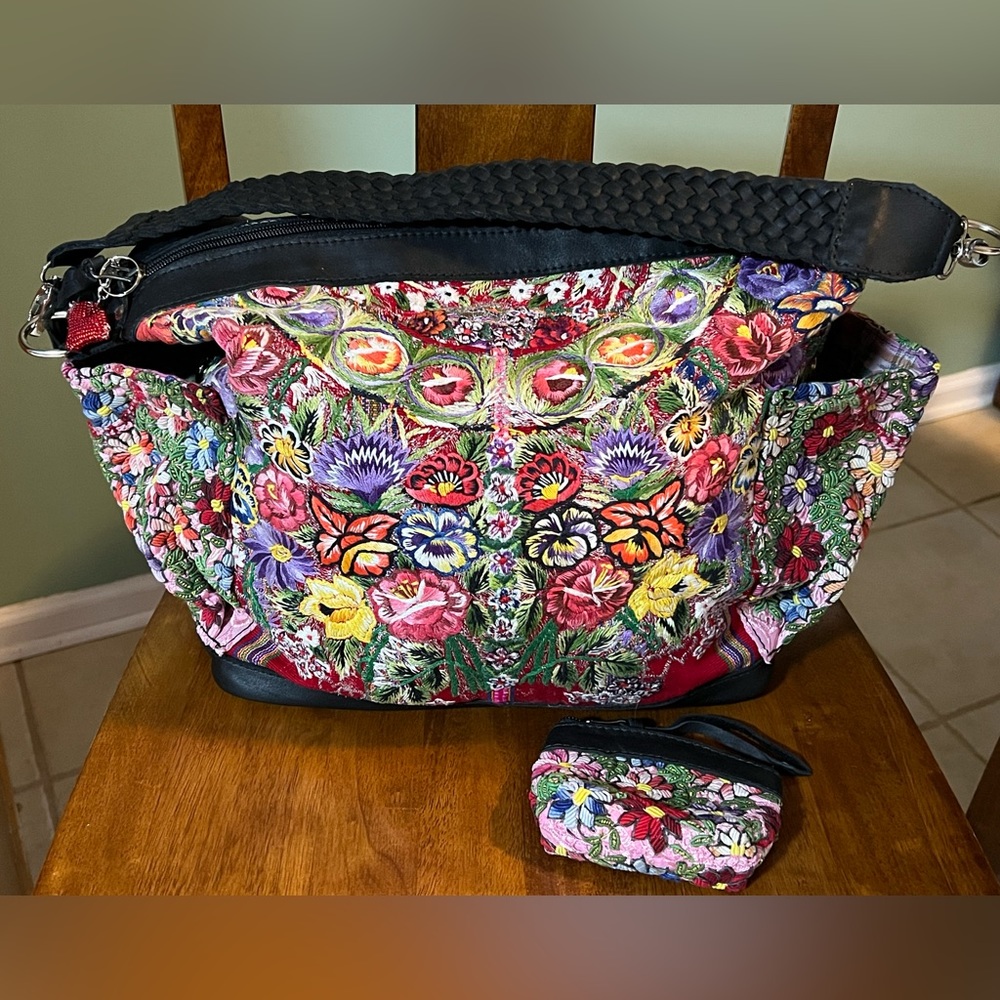 Large Convertible Day Bag/ small pouch. Shoulder, crossbody and backpack.